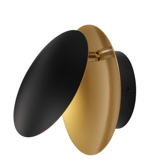 Applique da parete led 3000k orientabile nera e oro