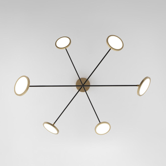 Lampadario per salotto moderno led 3000k orientabili nero e oro