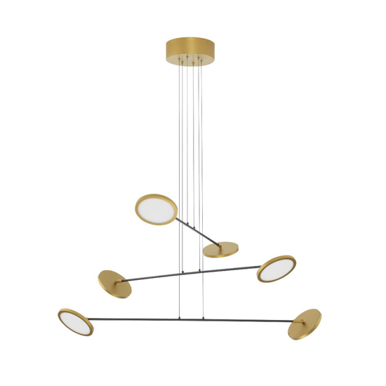 Lampadario per salotto moderno led 3000k orientabili nero e oro