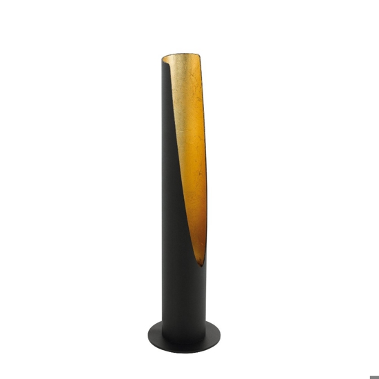 Lampada da tavolo per soggiorno moderno nero oro barbotto eglo