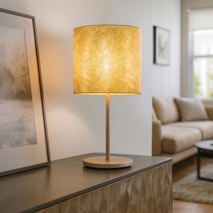 Eglo viserbella lampada da tavolo paralume foglia oro per soggiorno