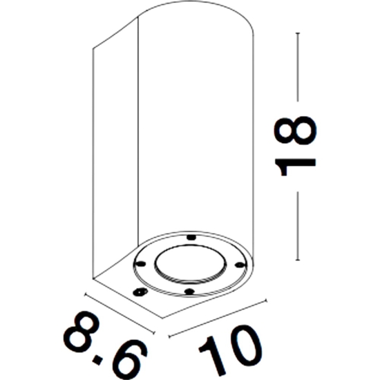 Applique da esterno pietra arenaria bianco cilindro