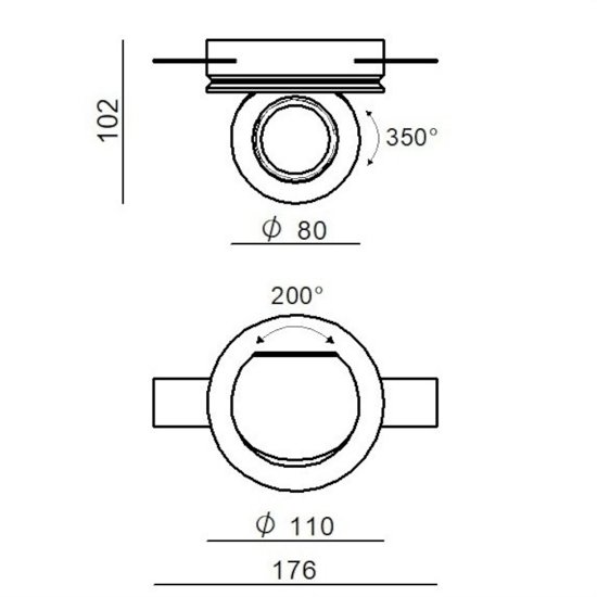 Faretto bubble led 9w 3000k 24v bianco da incasso linea light