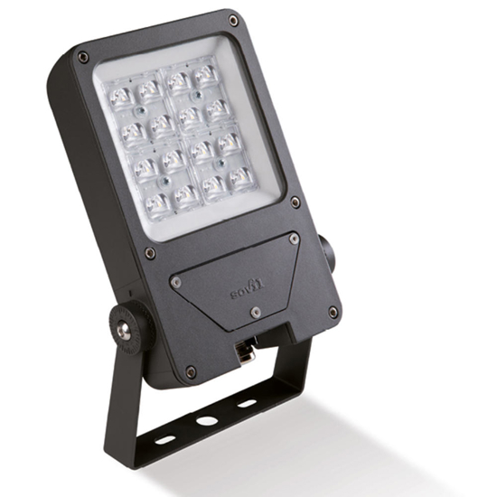 Faro proiettore grigio per esterno led 35w 3000k ottica 120x60 ip67
