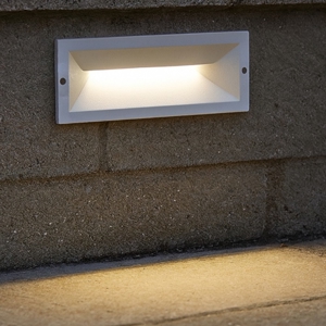 Segnapasso led bianco da esterno per incasso parete 12w 3000k ip65