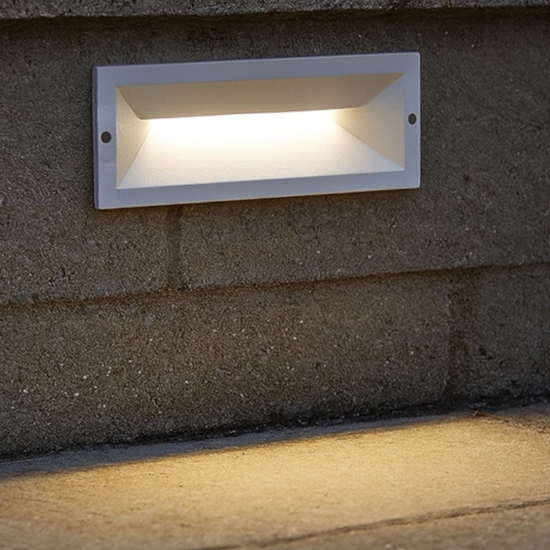 Segnapasso led bianco da esterno per incasso parete 12w 3000k ip65