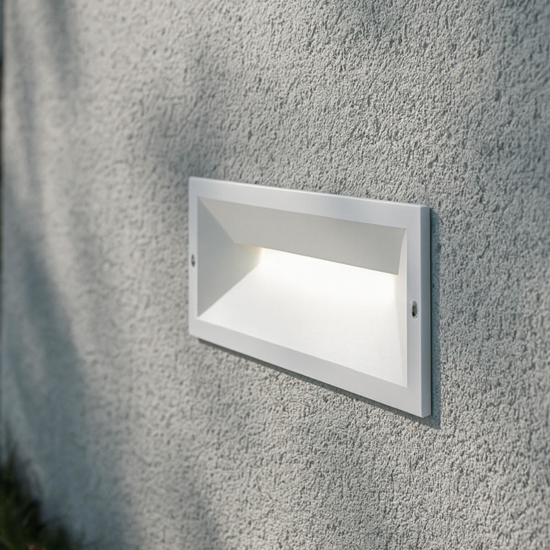 Segnapasso led bianco da esterno per incasso parete 12w 3000k ip65