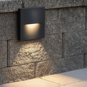 Segnapasso da esterno a parete led 3w 3000k quadrato grafite