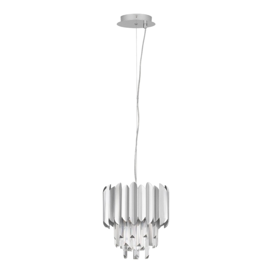 Lampadario per soggiorno cromo con cristalli elegante