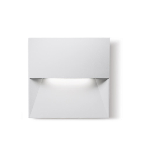 Segnapasso bianco da esterno led 8w 3000k da incasso a parete