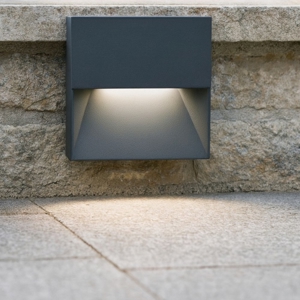 Segnapasso led grafite per esterno da incasso a parete led 8w 3000k
