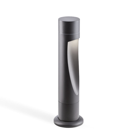 Lampione da giardino moderno cilindro grafite led 15w 3000k ip66