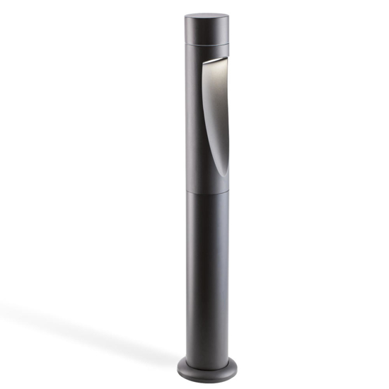 Lampione da giardino grafite cilindro moderno 90cm led 15w 3000k ip66