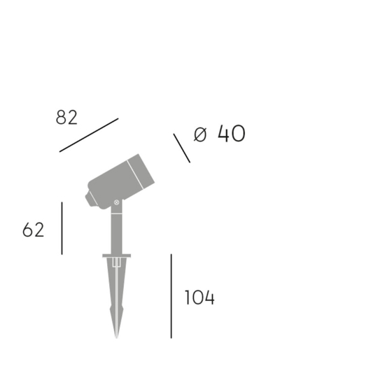 Faretto con picchetto nero da giardino led 5w 3000k ip65