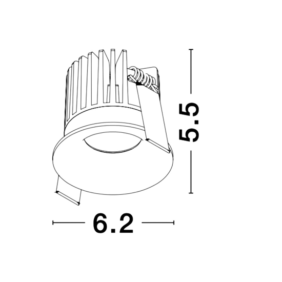 Faretto incasso tondo bianco led per cartongesso 9w 3000k