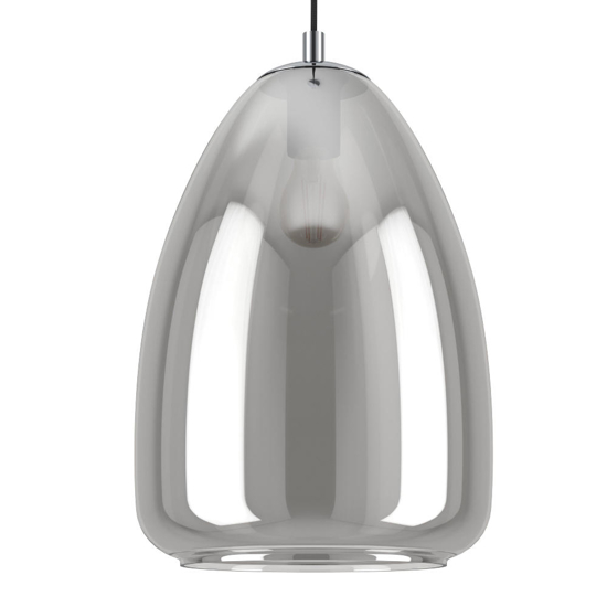 Eglo alobrase lampada a sospensione 30cm vetro fume specchiato