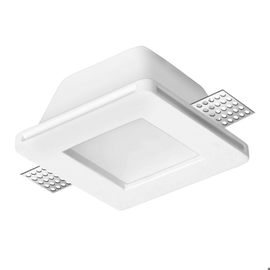 Faretto di gesso quadrato con vetro da incasso a soffitto