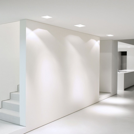 Faretto di gesso quadrato con vetro da incasso a soffitto