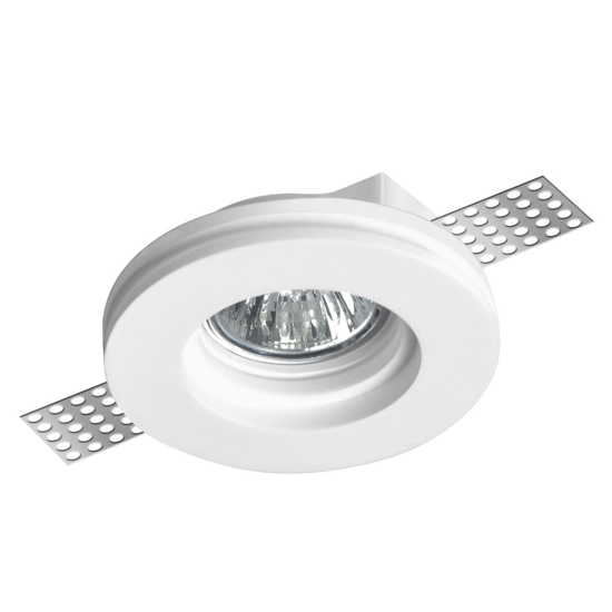 Faretto in gesso rotondo da incasso per soffitto gu10