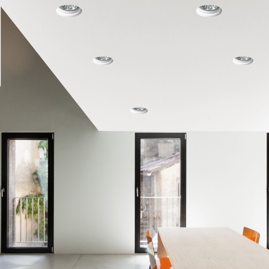 Faretto in gesso rotondo da incasso per soffitto gu10