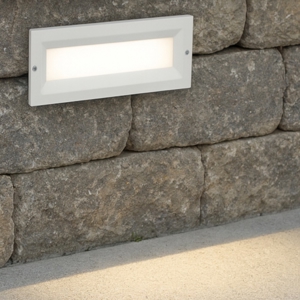 Segnapasso bianco da incasso a parete per esterno led 12w 4000k ip65