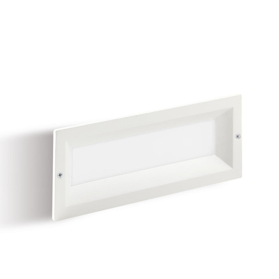 Segnapasso bianco da incasso a parete per esterno led 12w 4000k ip65