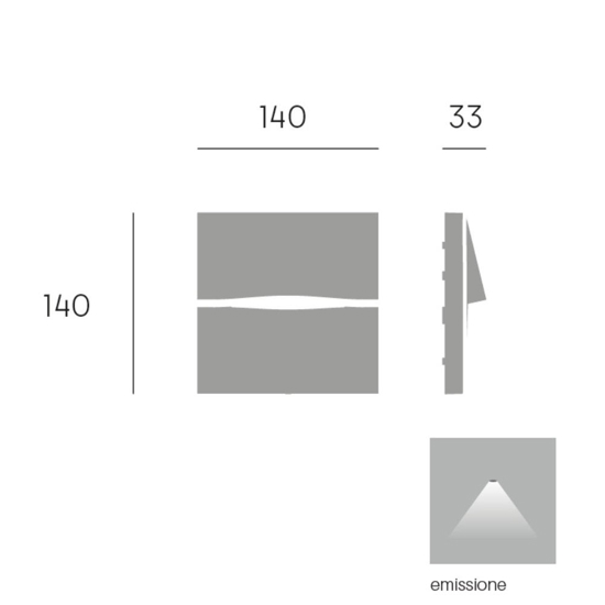 Segnapasso led da esterno a parete led 3w 4000k bianco ip65