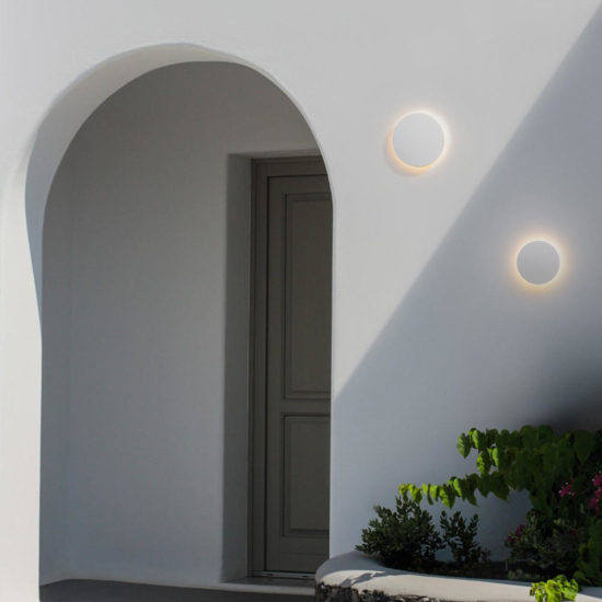 Applique per esterno disco led 16w 3000k bianco