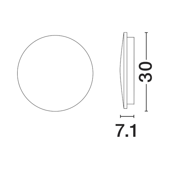 Applique per esterno disco led 16w 3000k bianco