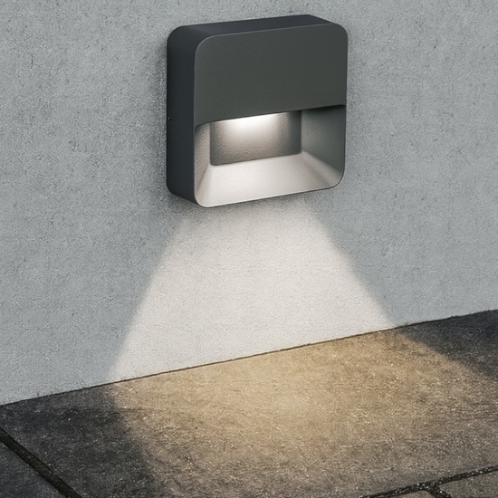 Segnapasso ledb quadrato per esterno led 6w 4000k ip65