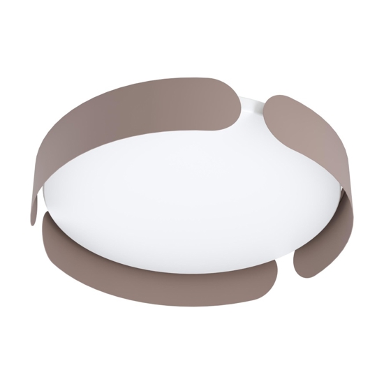 Eglo valcasotto plafoniera tortora rotonda led 24w 3000k design moderna