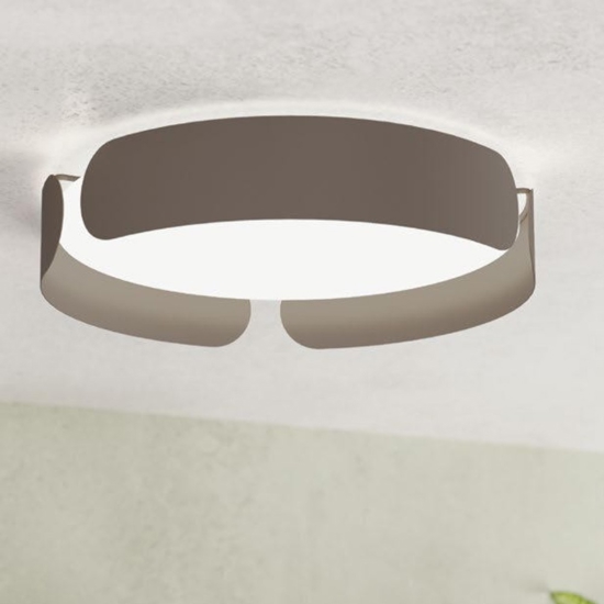 Eglo valcasotto plafoniera tortora rotonda led 24w 3000k design moderna