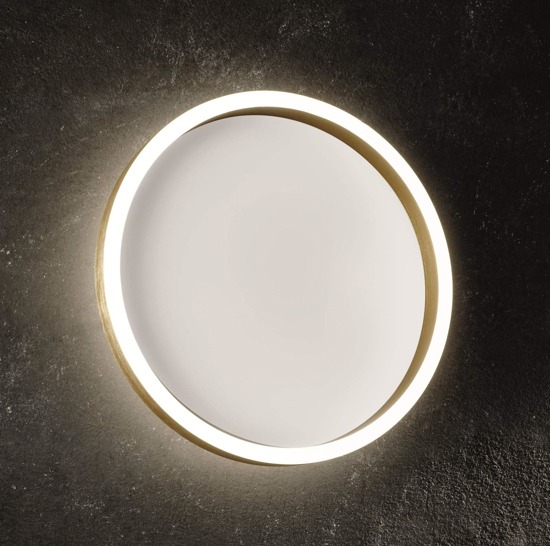 Plafoniera aela oro gea luce led 72w 3000k 4000k rotonda