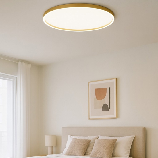 Plafoniera aela oro gea luce led 72w 3000k 4000k rotonda