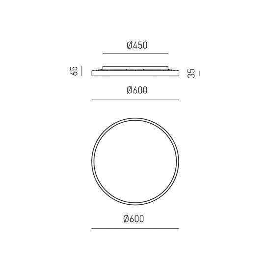 Gea luce plafoniera aela nera led 60w 3000k 4000k rotonda