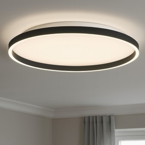 Plafoniera aela p-p nera gea luce per cucina moderna 36w 3000k 4000k