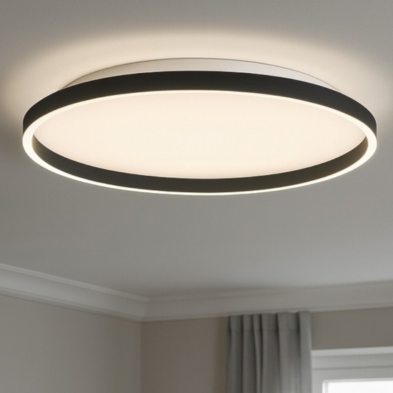 Plafoniera aela p-p nera gea luce per cucina moderna 36w 3000k 4000k