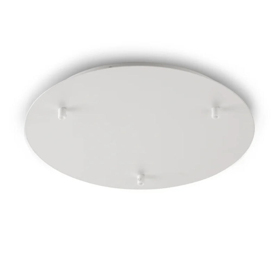 Rosone tondo bianco 3 fori gea luce diametro 30cm