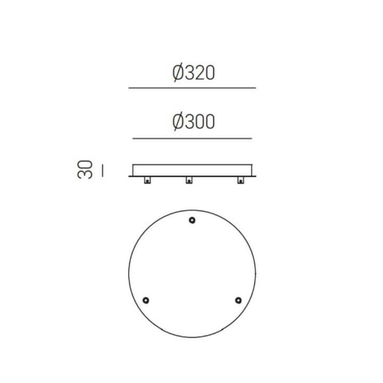 Rosone tondo bianco 3 fori gea luce diametro 30cm