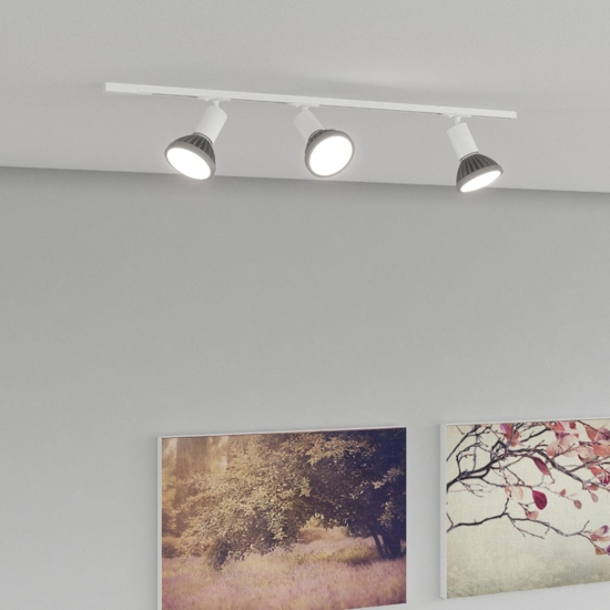 Sistema a binario 100cm monofase bianco spot e27 orientabili