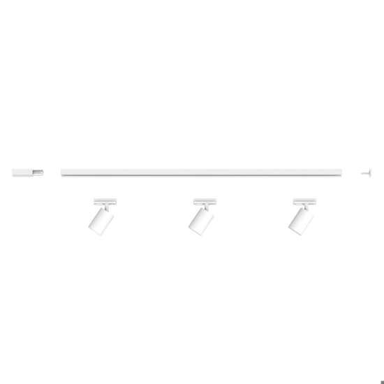 Sistema a binario 100cm monofase bianco spot e27 orientabili