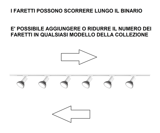 Sistema binario monofase nero 3 spot e27 orientabili