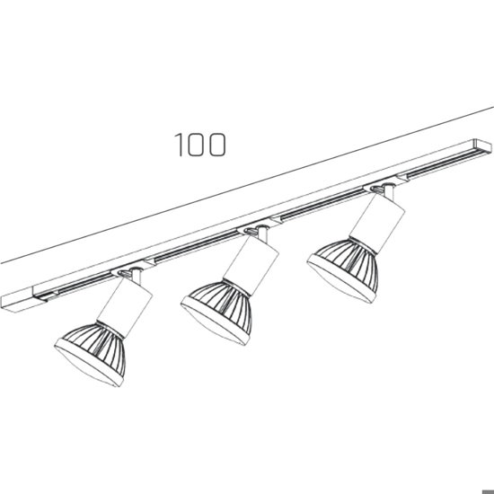 Sistema illuminazione binario 100cm nero oro con 3 spot e27 orientabili