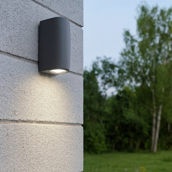 Top light aosta applique da esterno grigia ip55