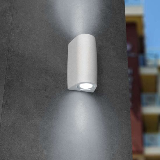 Top light applique aosta bianca da esterno bi emissione ip55