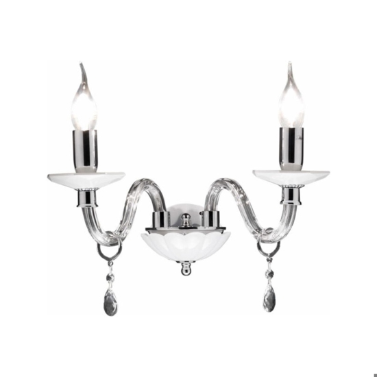 Ondaluce applique livia vetro cristallo due luci