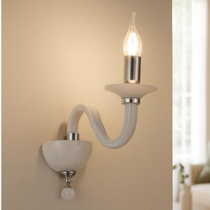 Ondaluce ravel applique classica vetro bianco una luce e14