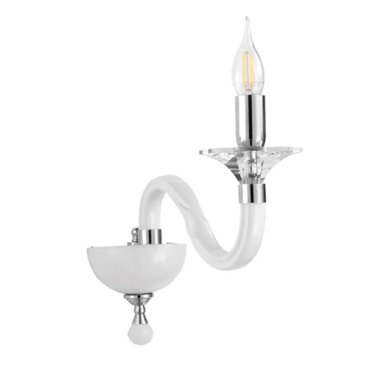 Ondaluce ravel applique classica vetro bianco una luce e14