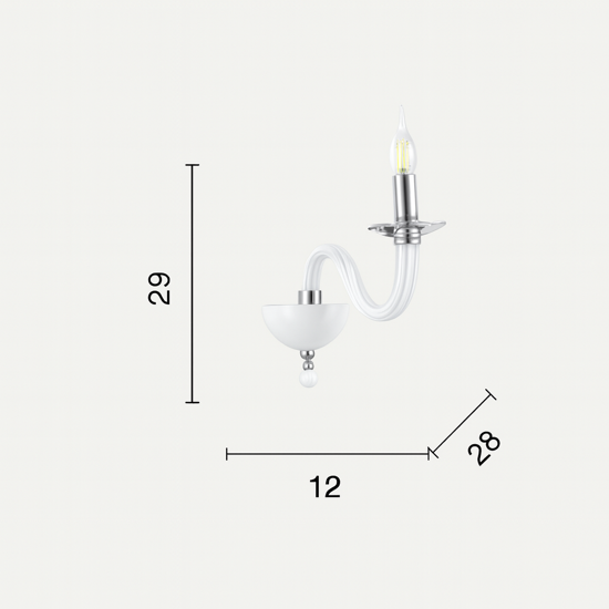 Applique classica per camera da letto ondaluce ravel 1 luce vetro trasperente cromo