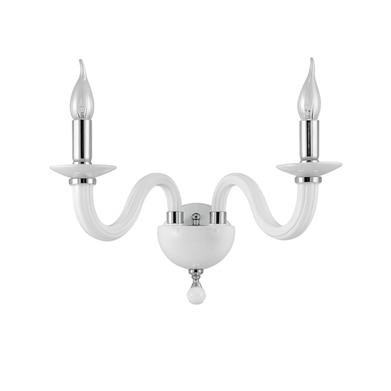 Applique per camera da letto classica ondaluce ap ravel vetro bianco 2 luci
